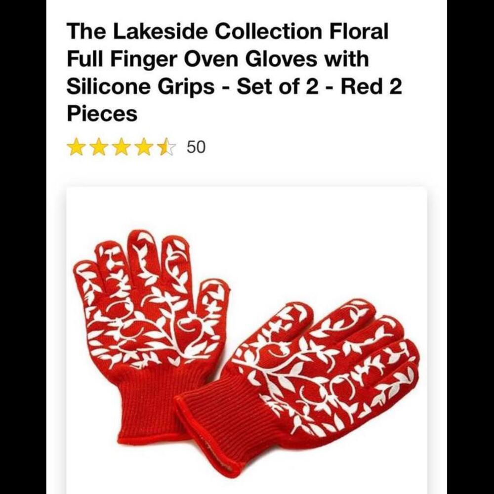 Lakeside Collection Target Set of Two Full Finger Oven Gloves